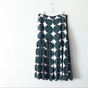 Adriana Degreas Cacao Polka-Dot Pleated Midi Skirt